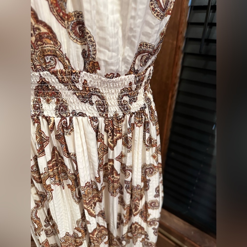 EST. 1946 Boho Paisley Maxi Dress Coastal Glam Smocked Waist V-Neck - Picture 5 of 11